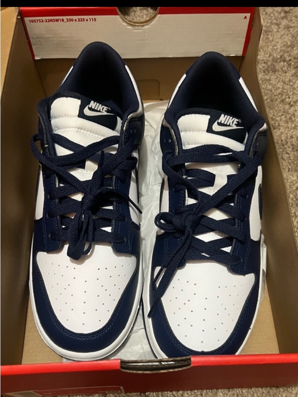 Nike Low-Top Sneakers in Navy and White